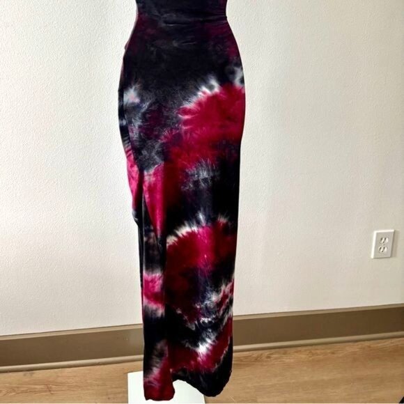 Fashion Nova Dress Medium Asymmetrical BodyCon Tie Dye Boho Soft Grunge Gothic - Picture 11 of 12